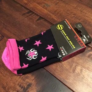 Save our Soles - pink, black athletic socks cycle